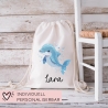 Turnbeutel Wäschebeutel Delfin Delphin - Personalisiert - Wunschnamen - Schule - mit Name - Rucksack - Wechselkleidung - Weihnachten