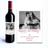 Personalisiertes Weinetikett Happy Birthday mit Foto & Namen, Geburtstags-Flaschenetikett - Rosa, ideales Geburtstagsgeschenk