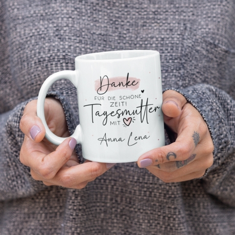 Tagesmutter personalisierte Tasse Abschied Danke für die Schöne Zeit Tagesmutter mit Herz - Geschenk zum Abschied, Erzieherin