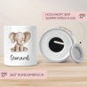 Spardose mit Namen Elefant Tier Personalisiert optional mit Datum - Grau - Geschenk für Junge & Mädchen zum Geburtstag Weihnachten Firmung