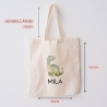 Stoffbeutel Dinosaurier Dino Wunschname Stofftasche Brontosaurus Tasche personalisiert Kinder-Beutel als Sporttasche, Wechselwäsche & Schule