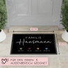Personalisierte Fußmatte - Fussmatte mit Wunschnamen | Familie mit Herzen | 60x40 cm | Geschenkidee zum Umzug, Einzug für Familien, Umzug