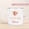 Schulanfang Ballerina Kindertasse Schulkind Fee Name Emaille Tasse Kind Kindergeschirr personalisiert Kinder Geschenk Zahnputzbecher
