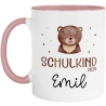 Schulkind 2024 Tasse, personalisierte Kindertasse mit Namen, Einschulungsgeschenk Bär