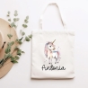 Stofftasche Beutel Namen Einhorn - Personalisierte Kinder Beutel Kindertasche - Wechselwäsche, Schmutzwäsche Tragetasche - Wechselkleidung