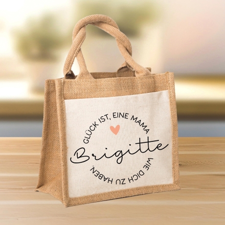 Personalisierte Jutetasche Glück ist eine Mama wie dich zu haben | Markttasche | Geschenk | Individuelle Geschenke | Muttertag | Weihnachten