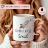 Schulkind 2024 Rakete Tasse Personalisiert mit Wunschnamen Kindertasse mit Namen zur Einschulung
