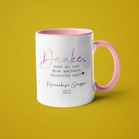 Personalisierte Tasse - Danke, dass du uns beim Wachsen geholfen hast - Kindergarten Abschied - Tasse Erzieherin - Personalisiert - Geschenk