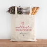 Weltbeste Schwester Tasche Stoffbeutel - mit Wunschname - Einkaufstasche - Tolle Geschenkidee für mit Namen zum Geburtstag Personalisiert