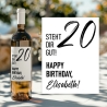 Weinetikett personalisiert, Geburtstags - Weinetikett für runde Geburtstage 20. 30. 40. 50. 60. Geburtstag - Schwarz