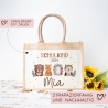 Schulkind Tasche 2024, Waldtiere Bär, Eule Fuchs Igel, Geschenk Einschulung, Schultüte, personalisierte Jutetasche, Einschulungsgeschenk