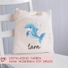 Turnbeutel Wäschebeutel Delfin Delphin - Personalisiert - Wunschnamen - Schule - mit Name - Rucksack - Wechselkleidung - Weihnachten