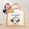 Polizeiwagen Schulkind Tasche Wunschnamen | 100% Jute | Streifenwagen Polizei | Geschenk Einschulung | Schultüte personalisiert | Schule