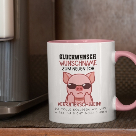 Personalisierte Tasse mit Spruch: Glückwunsch zum neuen Job Verräter! - Abschiedsgeschenk Kollegen - Kaffeetasse als Geschenk zum Abschied