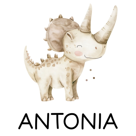 Dinosaurier Dino Stofftasche Tasche Styracosaurus personalisiert Kinder-Beutel als Sporttasche, Wechselwäsche, Stoffbeutel Kita & Schule