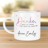Abschiedsgeschenk Erzieherin Geschenk Abschiedsgeschenk Lehrerin Dankeschön Geschenk Tasse - Danke - Emaille Tasse Becher - Schwarz, Silber