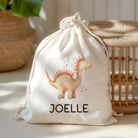 Turnbeutel Dino Personalisiert Dinosaurier mit Wunschnamen | Rucksack Schule, Kindergarten, KITA, Wäschebeutel, Sportbeutel, Wechselwäsche