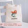 Meerjungfrau Stofftasche Personalisiert mit Wunschnamen Kinder-Beutel für Schule, Kindergarten,  Wäschebeutel, Sportbeutel, Wechselwäsche