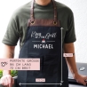 Grillschürze personalisiert King of the Grill für Männer mit Name & Kunstleder zum Geburtstag - Weihnachten Baumwollschürze, Küchenschürze