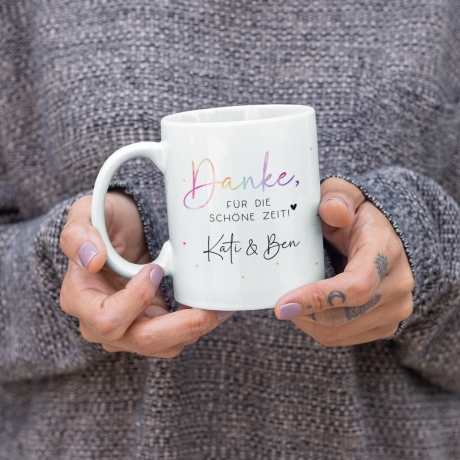 Personalisierte Tasse Danke für die Schöne Zeit - Geschenk zum Abschied Kollege Erzieherin Kollegin Freundin Abschiedsgeschenk Jobwechsel
