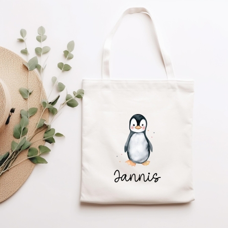 Turnbeutel Wäschebeutel Pinguin - Personalisiert - Wunschnamen - Schule - mit Name - Rucksack - Wechselkleidung - Weihnachten - Geburtstag