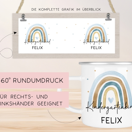 Kindergartenkind Geschenk zum Kindergartenstart Kindergartenkind Tasse Kita Start Tasse Kindergarten Personalisiert Emaille Tasse Becher