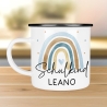 Tasse Schulkind, Tasse Einschulung, Schulkind 2024, Tasse Schulanfang, Einschulung Mädchen, Einschulung Junge mit Regenbogen. Schultüte