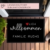 Personalisierte Fußmatte - Herzlich Willkommen - Vornamen - Wunschname - Türmatte Fußabtreter Schmutzfangmatte - Dünn - Rutschfest - Umzug