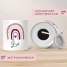 Personalisierte Spardose Regenbogen mit Namen und Datum - Rosa - Geschenk für Mädchen zum Geburtstag Weihnachten Firmung Geburt Einschulung