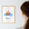 Personalisiertes Poster zur Taufe mit eigenen Namen und Taufspruch Arche Noah | Taufposter| Geschenk zur Taufe | Geschenk für Patenkind