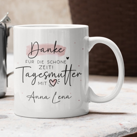 Tagesmutter personalisierte Tasse Abschied Danke für die Schöne Zeit Tagesmutter mit Herz - Geschenk zum Abschied, Erzieherin