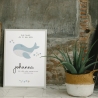 Personalisiertes Poster zur Taufe mit eigenen Namen und Taufspruch mit einem Wal | Taufposter| Geschenk zur Taufe | Geschenk für Patenkind