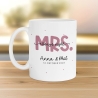 Mr & Mrs Tasse Hochzeit personalisiert Becher mit Wunschnamen und Datum – Namenstasse Hochzeitsgeschenk - Braut Bräutigam – Kaffeetasse