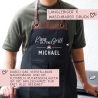 Grillschürze personalisiert King of the Grill für Männer mit Name & Kunstleder zum Geburtstag - Weihnachten Baumwollschürze, Küchenschürze