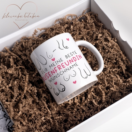Personalisierte Busenfreundin Kaffeetasse in weiß | Für die beste Freundin - BFF - Muttertag Geschenk - liebste Freundin - mit Namen - 330ml