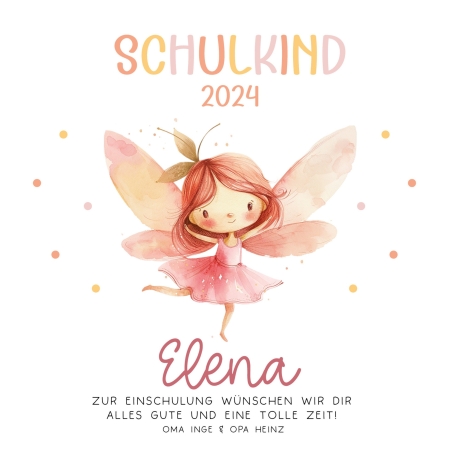 Schulkind 2024 Ballerina Spardose mit Wunschname Fee Name Kind personalisiert Kinder Geschenk Geburtstagsgeschenk Einschulung mit Wunschtext
