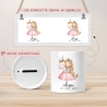 Spardose Einhorn & Prinzessin Name Personalisiert für Mädchen zum Geburtstag, Taufe Kommunion Firmung Konfirmation, Weihnachten - Keramik