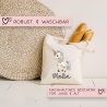Stofftasche Beutel Namen Einhorn - Personalisierte Kinder Beutel Kindertasche - Wechselwäsche, Schmutzwäsche Tragetasche - Wechselkleidung