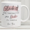 Handgefertigte Personalisierte Tasse mit Wunschnamen – Glück ist eine TAGESMUTTER wie dich zu haben - Geschenk zu Ostern, Weihnachten - Name