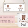 Schulanfang Schulkind 2024 Emaille-Tasse, personalisierte Kindertasse mit Namen, Einschulungsgeschenk Bär