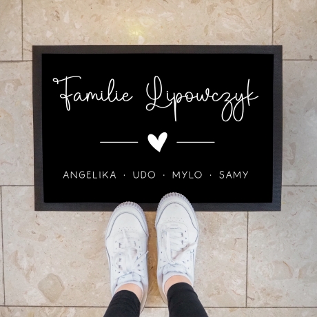 Personalisierte Fußmatte - Fussmatte Nachnamen Vornamen Wunschnamen | 60x40 cm | Geschenkidee zum Umzug, Einzug für Familien, Umzug