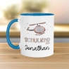 Schulkind 2024 Kindertasse Hubschrauber-Motiv - personalisierte Kakao Tasse mit Namen - ideales Kindergeschirr - perfektes Geschenk Kinder