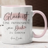 Handgefertigte Personalisierte Tasse – Glück ist eine PATENTANTE wie dich zu haben - Geschenk zum Muttertag Geburtstag, Ostern, Weihnachten