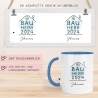 Bauherr Tasse 2024 Name, Richtfest Geschenk, Becher Geschenke zum Richtfest, Geschenkideen zum Hausbau Einweihung Hausbauer -330ml