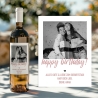 Personalisiertes Weinetikett Happy Birthday mit Foto & Namen, Geburtstags-Flaschenetikett - Rosa, ideales Geburtstagsgeschenk