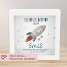 Spardose Rakete Schulkind 2024 Einschulung mit Wunschname Name Kind personalisiert Kinder Geburtstagsgeschenk mit optionalen Wunschtext