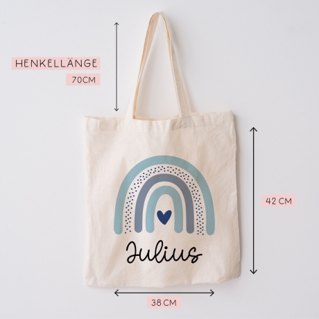 Kinder-Beutel mit Namen personalisiert Personalisierter Turnbeutel | Regenbogen-Design.Rucksack für als Sportbeutel für Schule, Kindergarten