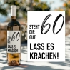Weinetikett runder Geburtstag 20 30 40 50 60, Flaschenetikett für Weinflaschen, ideales Geschenk für Weinliebhaber - Schwarz