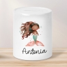 Spardose Meerjungfrau Personalisiert mit Name oder Wunschnamen für Mädchen aus Keramik. Geschenk Taufe, Geburtstag od. Weihnachten Sparbox