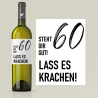 Weinetikett runder Geburtstag 20 30 40 50 60, Flaschenetikett für Weinflaschen, ideales Geschenk für Weinliebhaber - Schwarz
